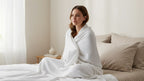 Waffle Cotton blanket - King Size ( 3pcs) white colour.