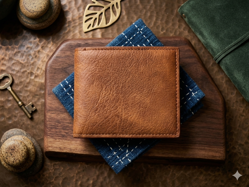 Executive  Leather Wallet for Men – Premium Bifold Wallet with Contrast Panel