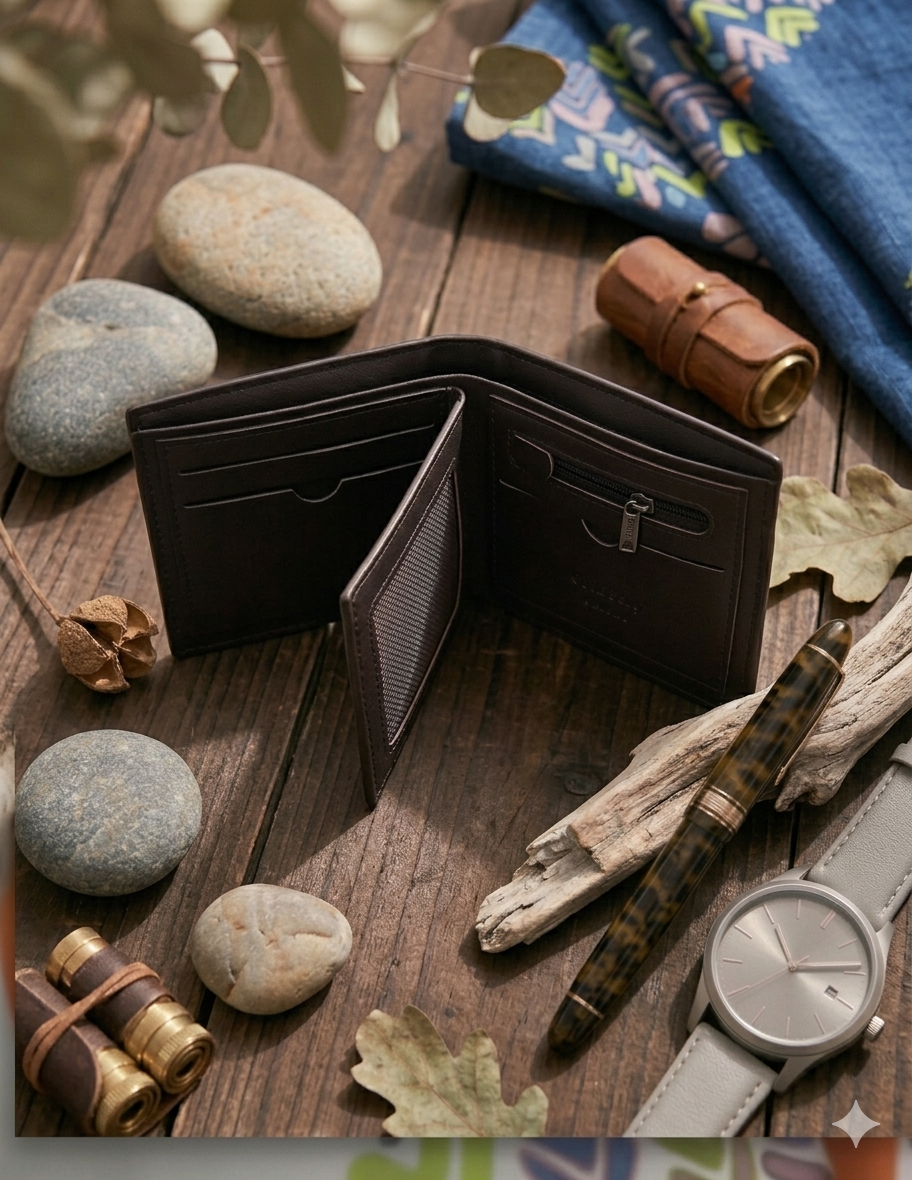 Vintage Brown Genuine Leather Wallet for Men