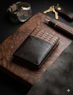 Premium Crocodile Pattern Leather Wallet for Men – Slim Bifold Wallet