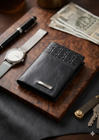 Premium Crocodile Pattern Leather Wallet for Men – Slim Bifold Wallet