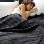 Waffle Cotton blanket - King Size ( 3pcs) Gray colour.