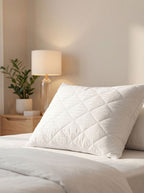 soft quilted pillow.