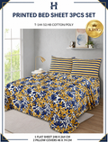 printed bedsheet 3pcs set king size,