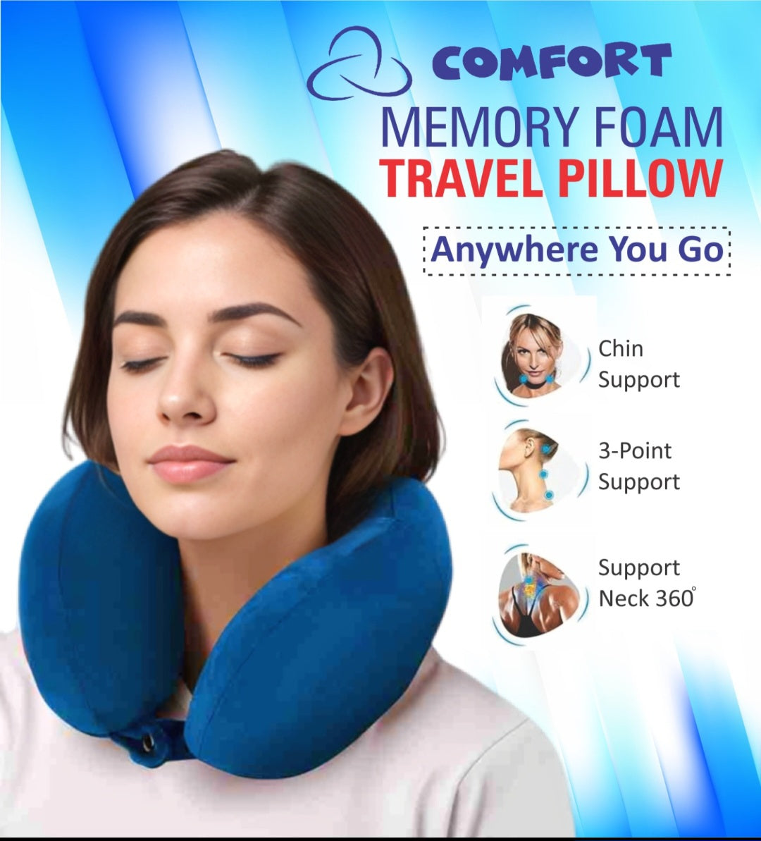 Memory foam travel neck pillow.