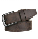 Vintage  Leather Belt – Classic Metal Buckle