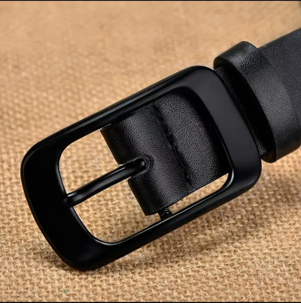 Executive Black Leather Belt for Business & Casual Outfits