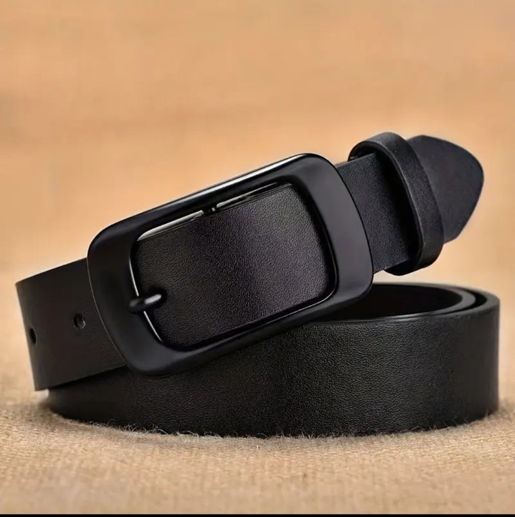 Executive Black Leather Belt for Business & Casual Outfits