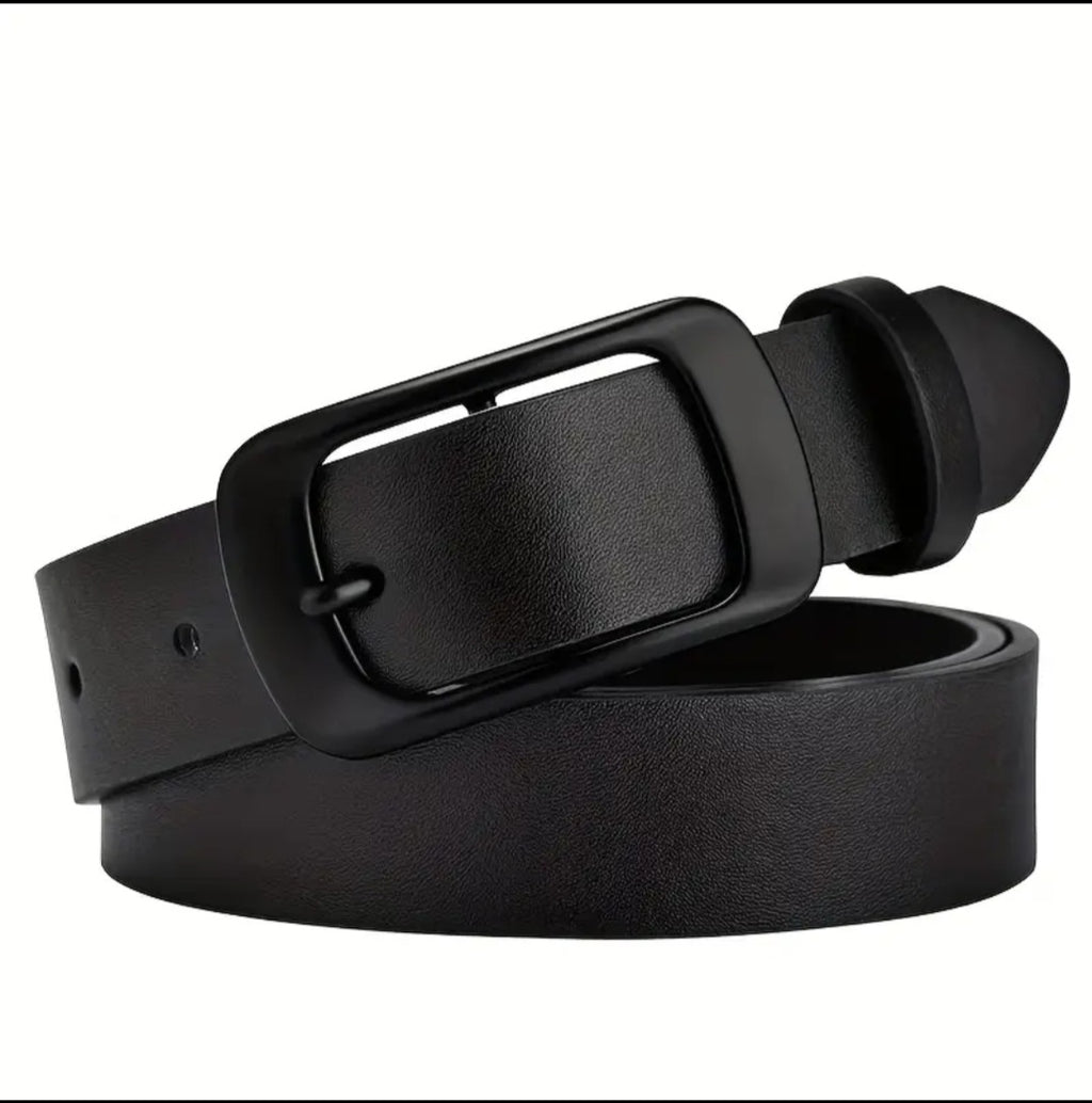 Executive Black Leather Belt for Business & Casual Outfits