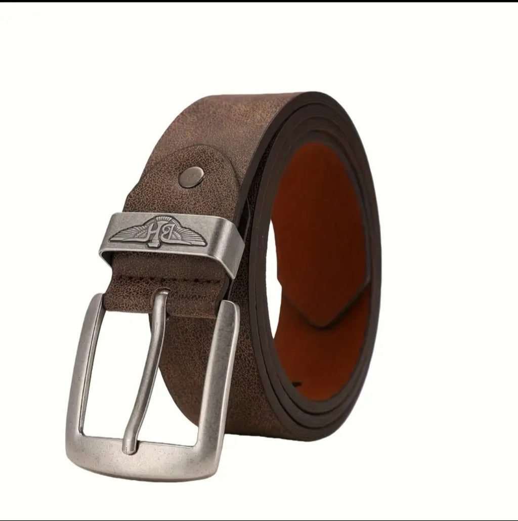 Premium Vintage brown Leather Belt with Antique Buckle
