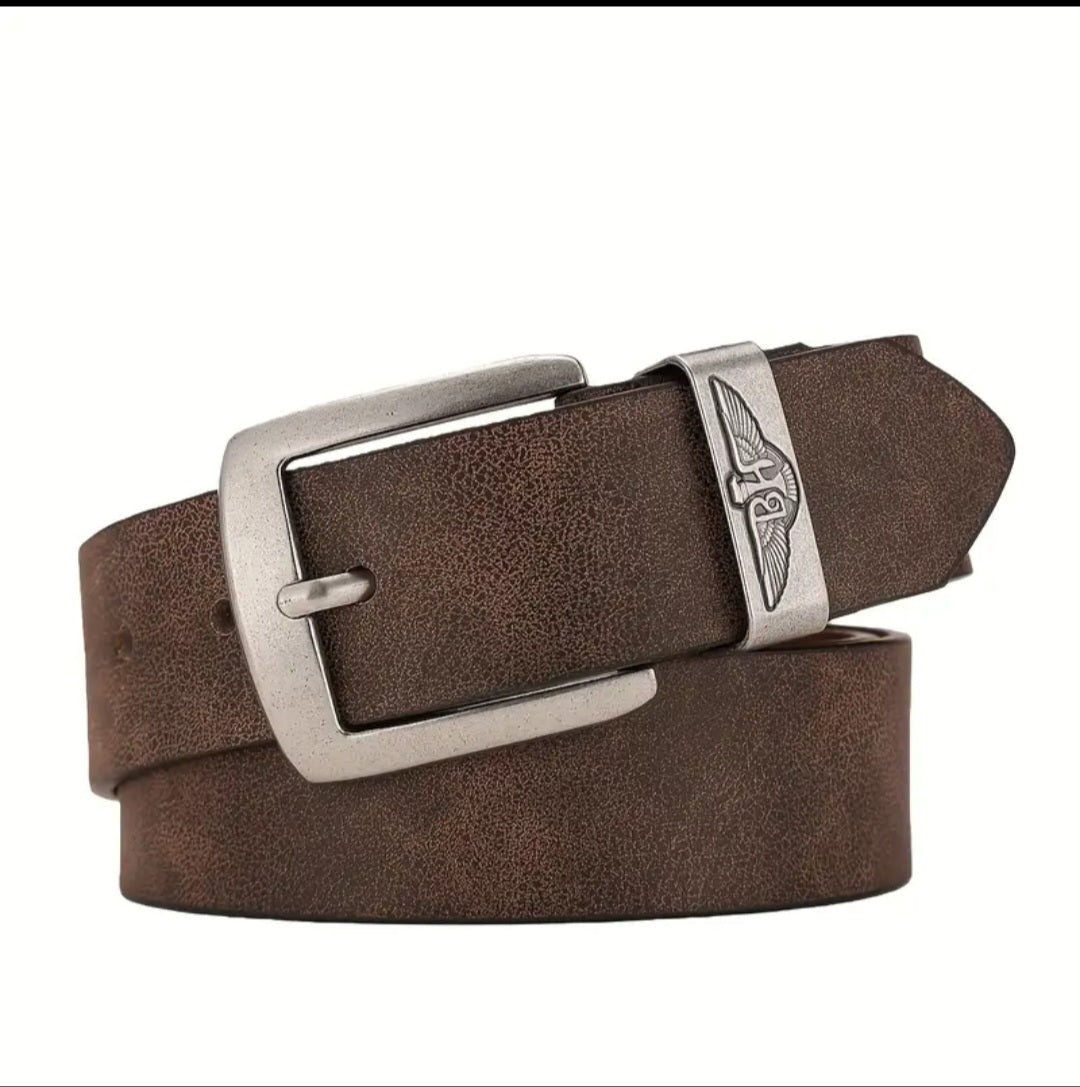 Premium Vintage brown Leather Belt with Antique Buckle