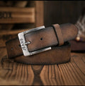 Vintage camel Leather Belt for Men – Classic Casual & Formal Waist Belt