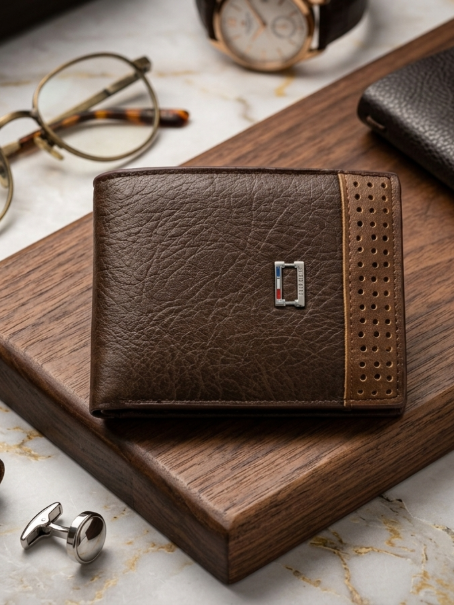 Executive  Leather Wallet for Men – Premium Bifold Wallet with Contrast Panel