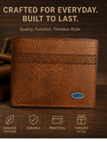 Premium Vintage Leather Bi-Fold Wallet for Men.