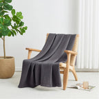 Waffle Cotton blanket - King Size ( 3pcs) Gray colour.