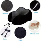 U Shaped Memory Foam Neck Pillow, Soft Travel Pillow Neck Cervical Airplane Pillow,
