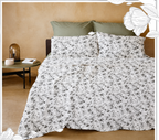 Elegant Floral Cotton Bedding Set 3pcs king size