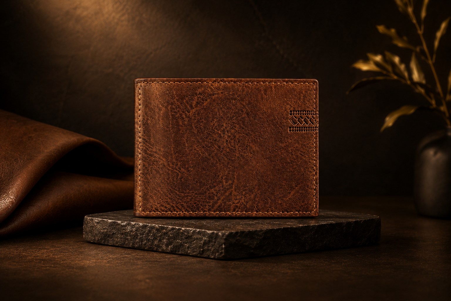Premium Vintage Leather Bi-Fold Wallet for Men.