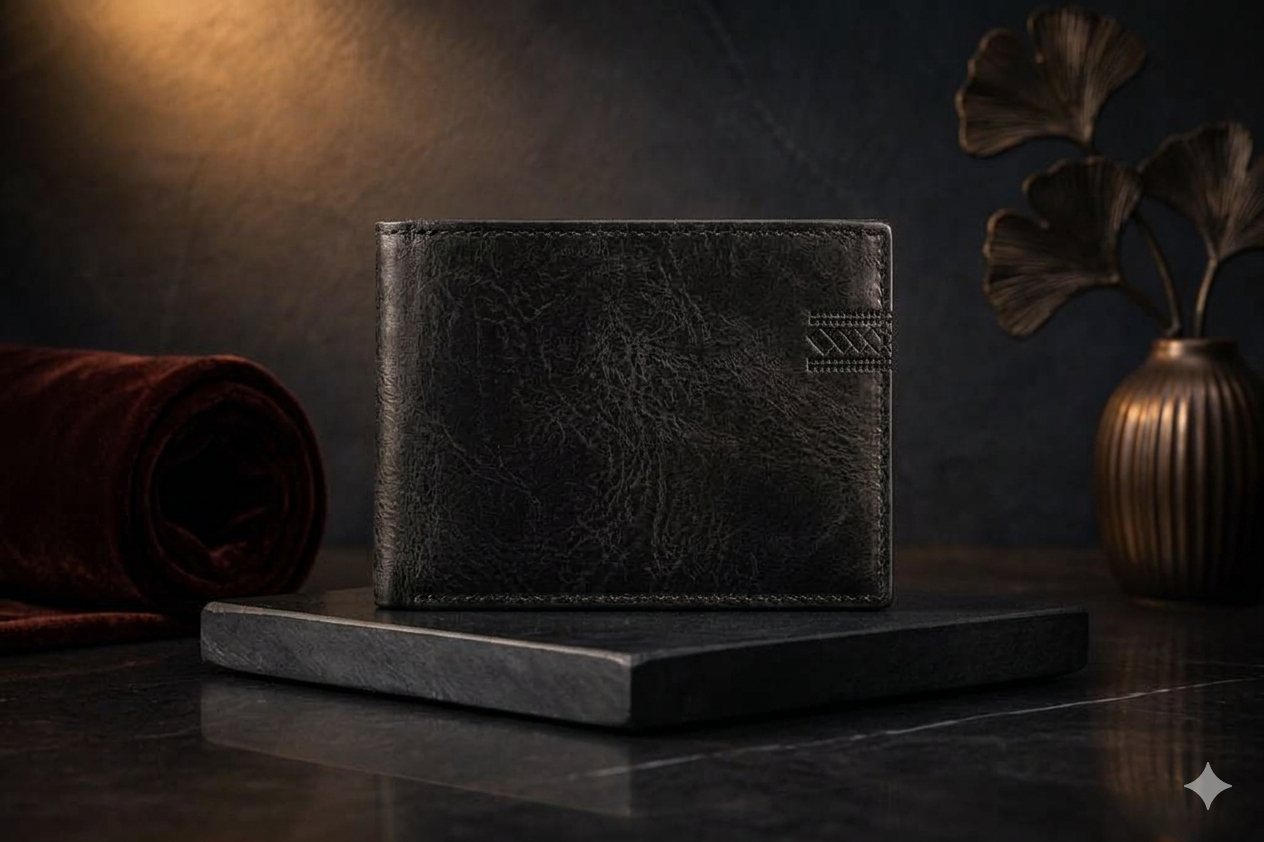 Premium Vintage Leather Bi-Fold Wallet for Men.