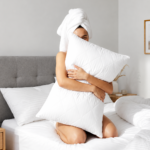soft quilted pillow.