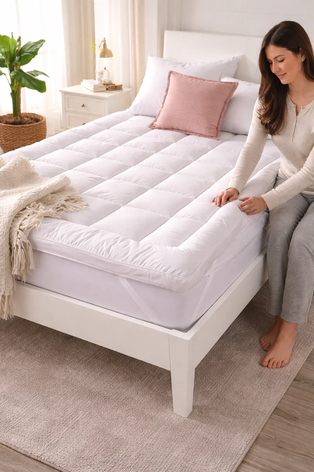 ChatGPT_Image_Apr_1_2026_03_32_22_PM Extra thick super soft mattress topper white colour. - Image 1