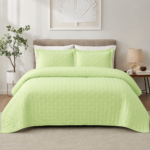 Green quilt King Size -Ultrasonic All Season Bedspread King, Soft Lightweight Bedding Set, 3 Pieces,