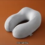 Memory foam travel neck pillow. light Gray