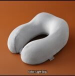 Memory foam travel neck pillow. light Gray