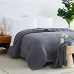 Waffle Cotton blanket - King Size ( 3pcs) Gray colour. - Image 3