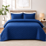 Blue quilt King Size -Ultrasonic All Season Bedspread King, Soft Lightweight Bedding Set, 3 Pieces,