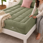 Extra thick super soft mattress topper Green colour.