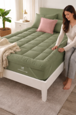 Extra thick super soft mattress topper Green colour.