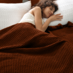Waffle Cotton blanket - King Size ( 3pcs) Orange colour.