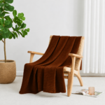 Waffle Cotton blanket - King Size ( 3pcs) Orange colour. - Image 2