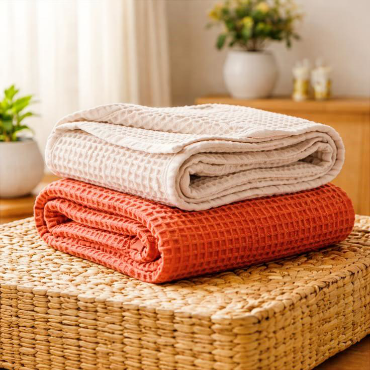 Cozy Waffle Throw Blanket for Modern Home Decor