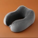 Memory foam travel neck pillow. Gray