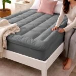 Extra thick super soft mattress topper Gray colour.